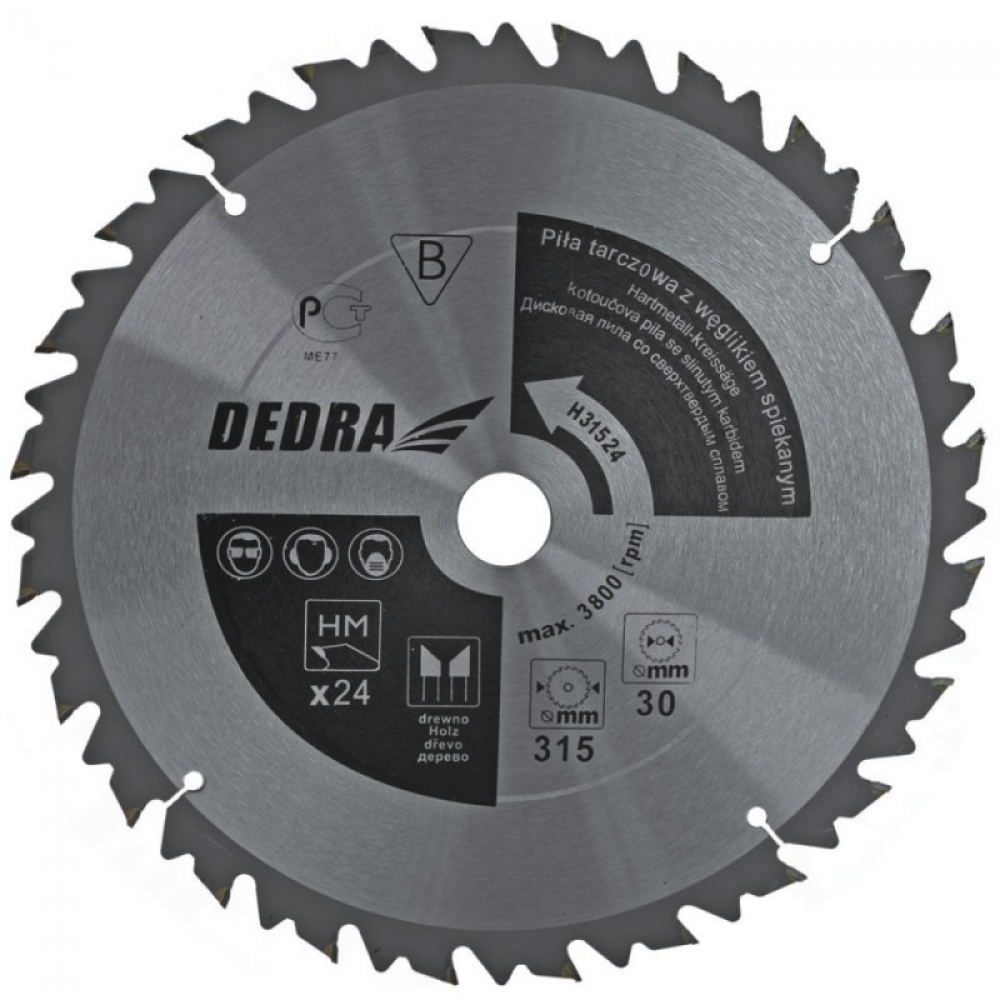 Dedra Körfűrészlap 600x30 mm Z36 Keményfémlapkás Fához Ütközővel (HL60036)