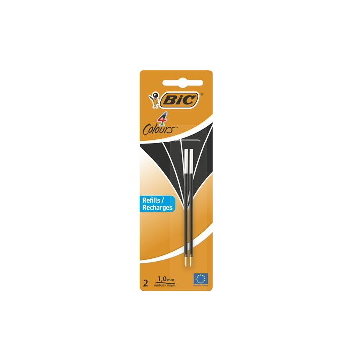 BIC 4 Colours Golyóstollbetét - 0,32mm / Fekete (2 darabos) (931779)