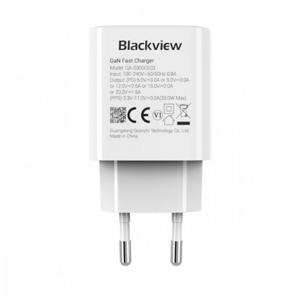 Blackview USB-C Hálózati Gyorstöltő Adapter 33W - Fehér