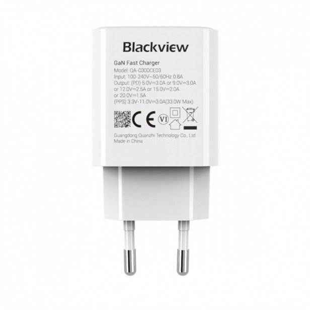 Blackview USB-C Hálózati Gyorstöltő Adapter 33W - Fehér (CHAR-33W/BV)