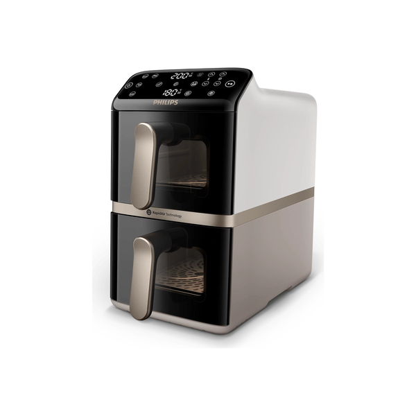 Philips 4000 series NA462/80 frituregryde Dobbelt 10 L Enkeltstående 2750 W Varmluftsteger Sort, Guld, Grå
