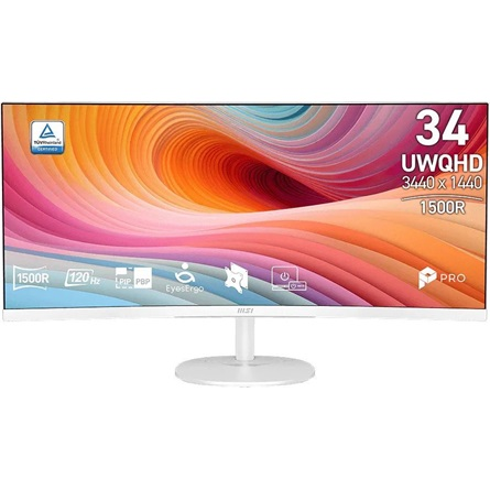 MSI Pro MP341CQ E12 computer monitor 86,4 cm (34") 3440 x 1440 Pixels UltraWide Quad HD Zwart