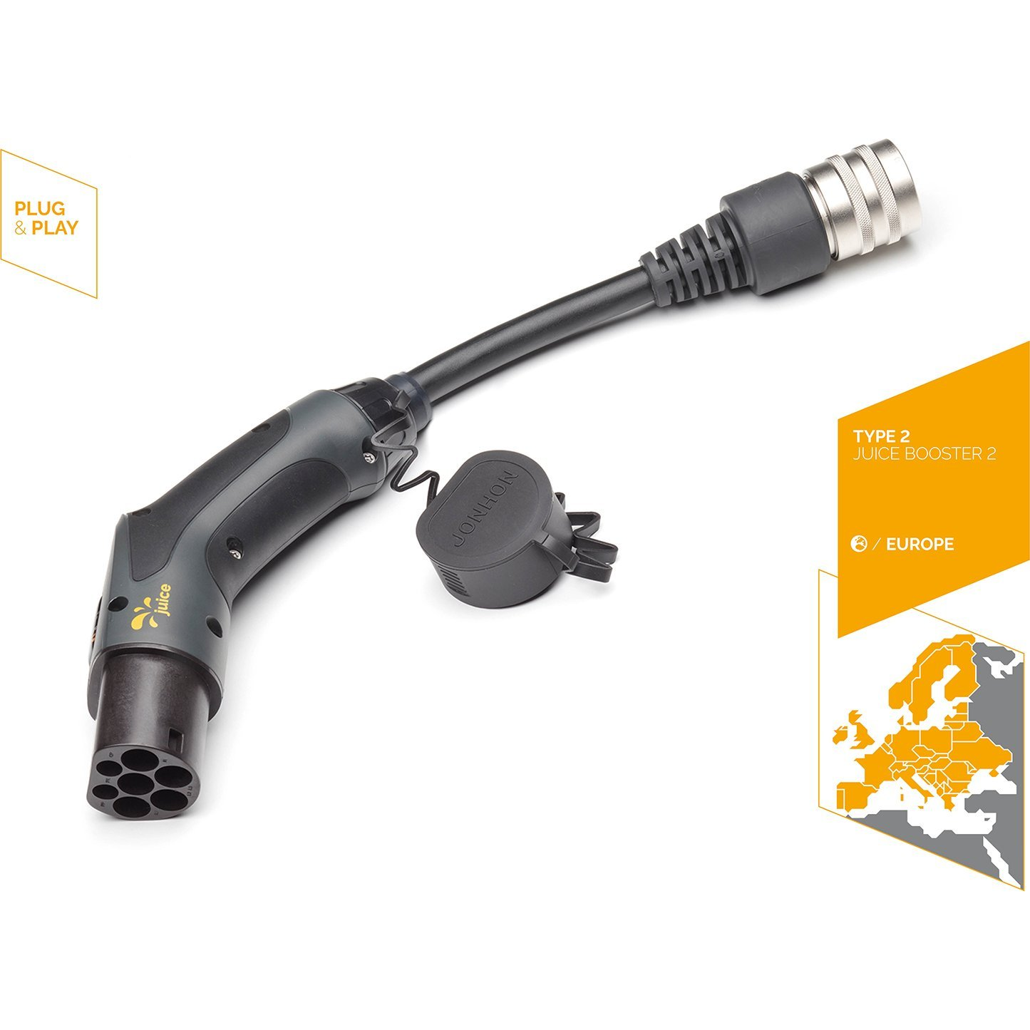 Juice Technology biztonsági adapter JUICE CONNECTOR, 2-es típusú töltőcsatlakozó (fekete, JUICE BOOSTER 2-höz) (EA-JCT2) (EA-JCT2)