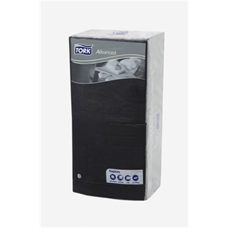 Set 200 servetele, Tork, 2 straturi, 32.5 x 32.8 cm, Negru