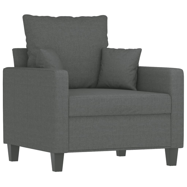 Fotoliu canapea, gri închis, 60 cm, material textil