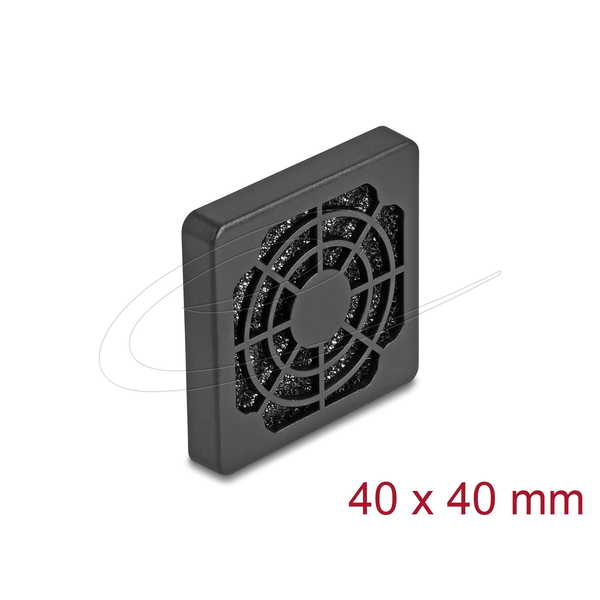 DELOCK Lüftergitter mit Staubfilter 40 x 40 mm schwarz