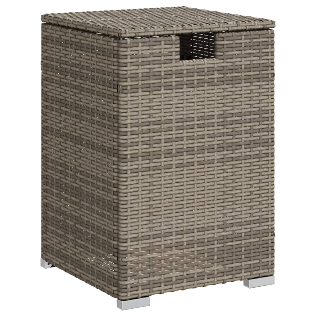 szürke polyrattan propántartály borító asztal 40 x 40 x 60 cm (366296)