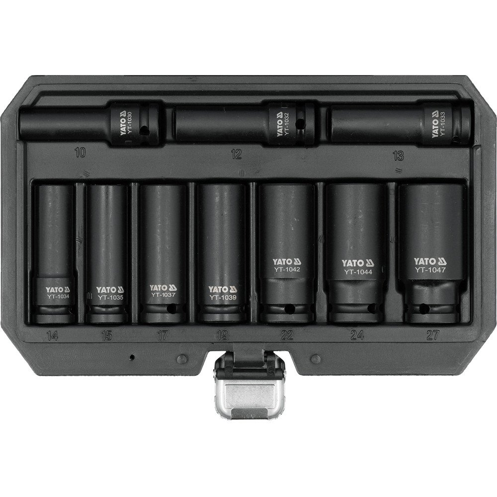 Yato Hosszú Gépi Dugókulcs Készlet 10 Részes 1/2" 10 Részes 10-27 mm (YT-10557)