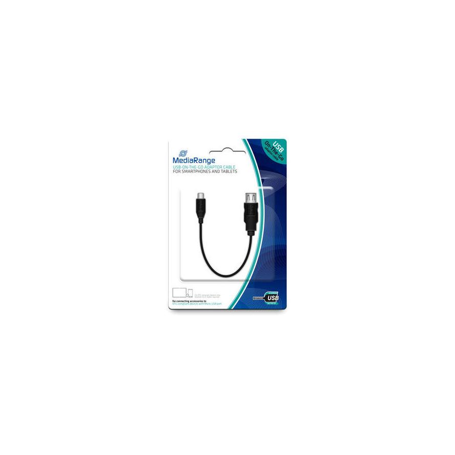 MediaRange MRCS168 USB kábel 0,2 m Micro-USB B USB A Fekete (MRCS168)