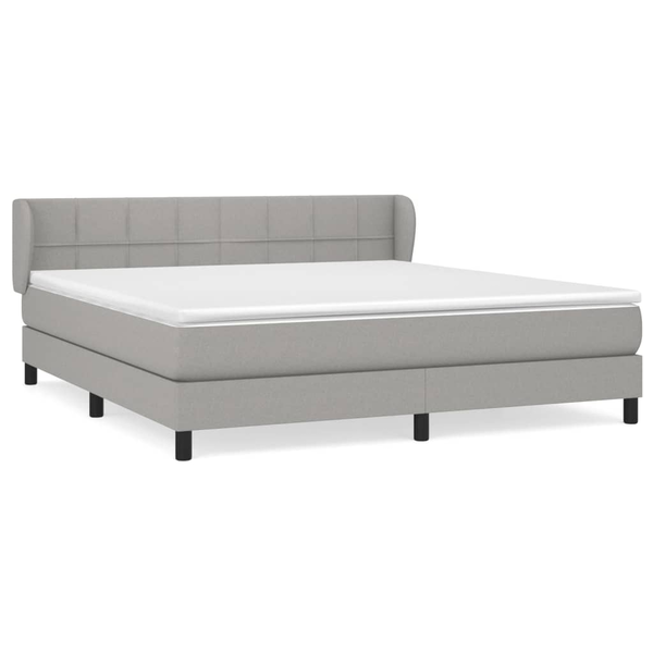 Pat continental, gri deschis, 180x200 cm, material textil