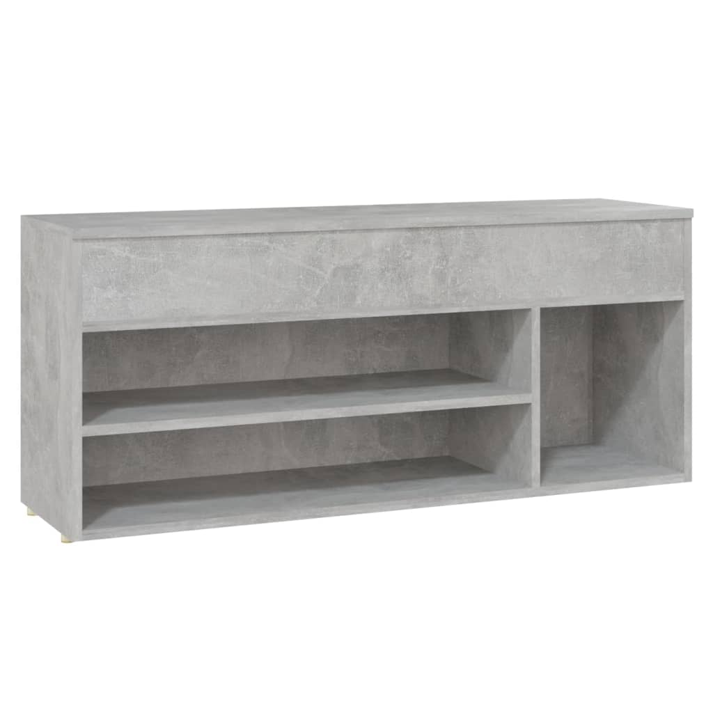 betonszürke forgácslap cipőtároló pad 105 x 30 x 45 cm (808760)