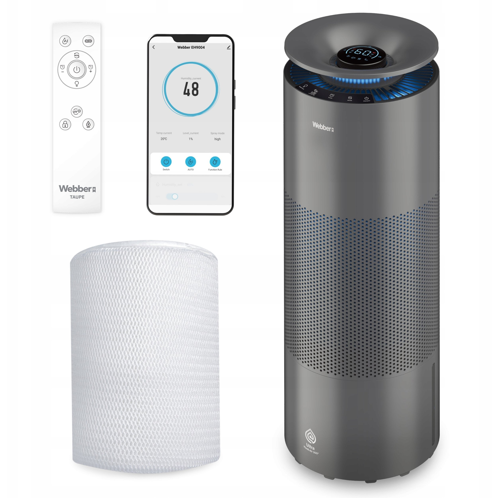 Webber EH9004 TAUPE párásító 8L UV-C WiFi (05ME15A)