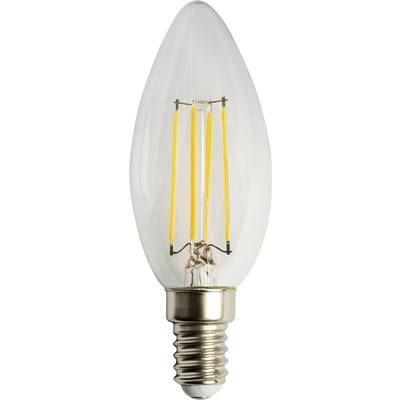 Heitronic 15023 LED EEK F (A - G) E14 Gyertya forma 4 W = 38 W Melegfehér (Ø x H) 56 mm x 125 mm Nem dimmelhető 1 db (15023)