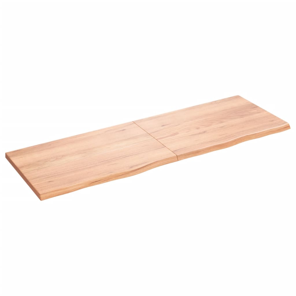 világosbarna kezelt tömör tölgyfa fali polc 180 x 60 x (2-4) cm (363722)