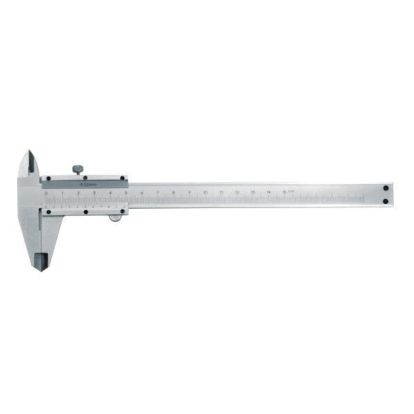 Vorel Tolómérő, 150 mm, 0,02 mm-es beosztás, fém, mélységmérővel (15110)