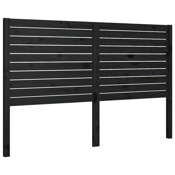 Tăblie de pat, negru, 146x4x100 cm, lemn masiv de pin