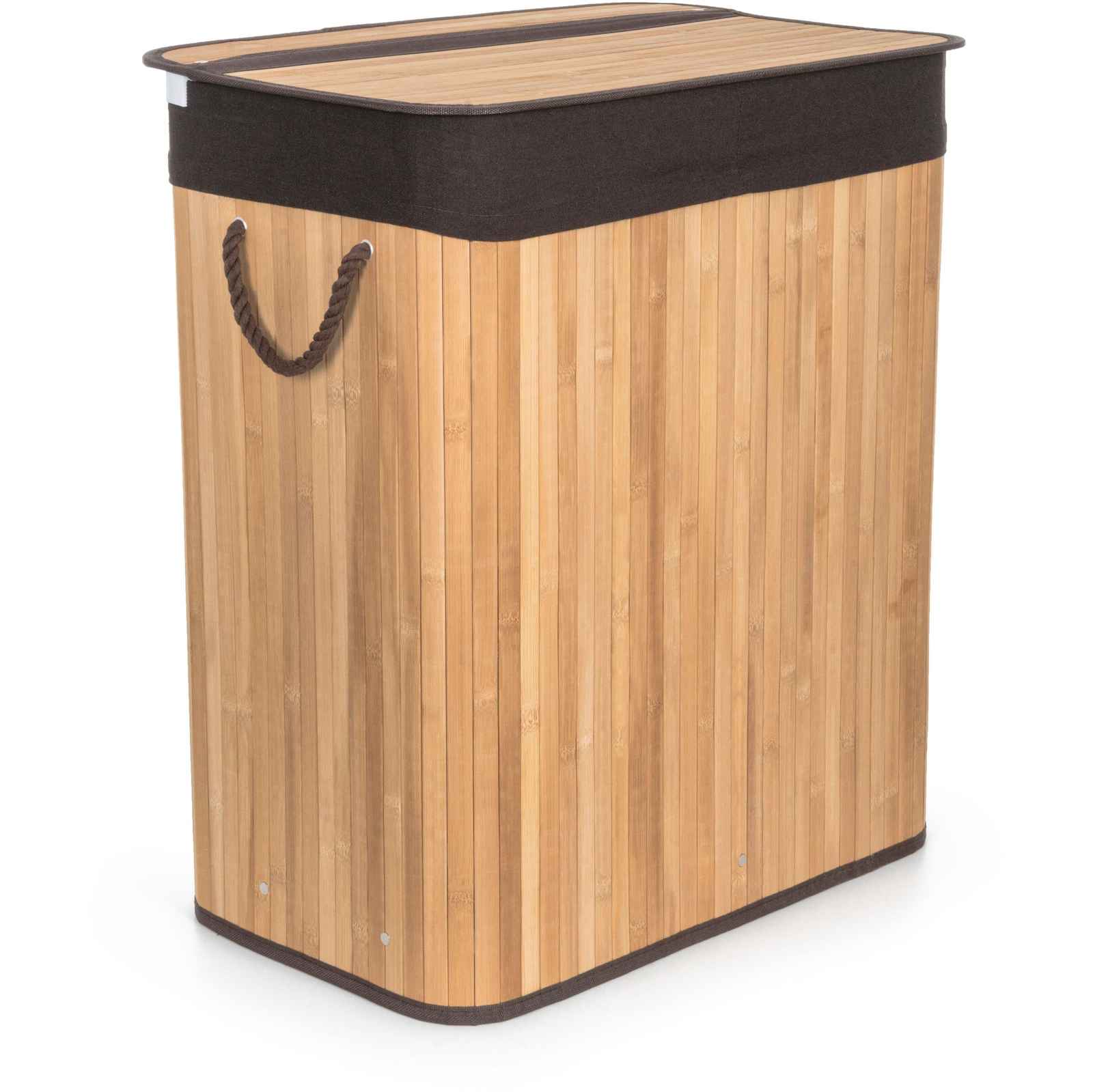 G21 Kosár, barna szövet kosárral, 52×32×63 cm, 105 l, bambusz (KPG21BAM1NB)