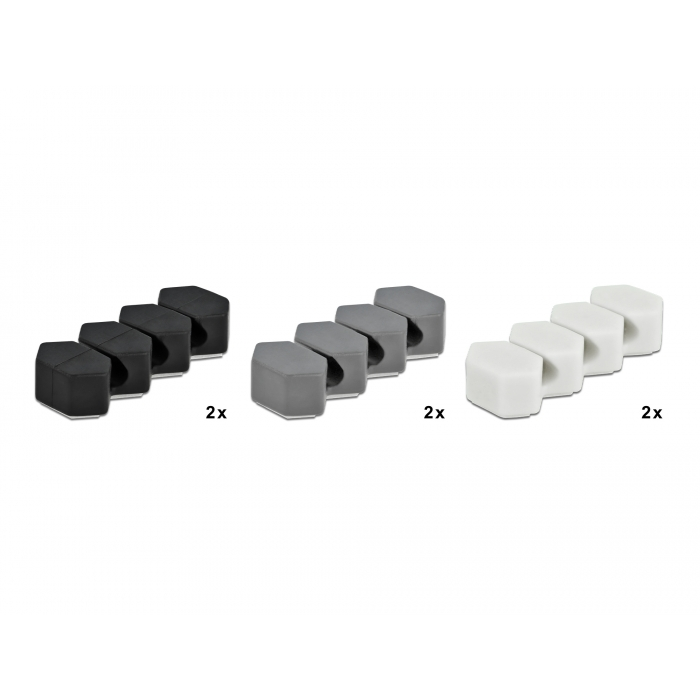 Delock 6 db.-os, hatszögletű kábeltartó szett 3 átvezetővel (18329)