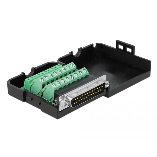DELOCK D-Sub25 Stecker zu Terminalblock Adapter mit Gehäuse