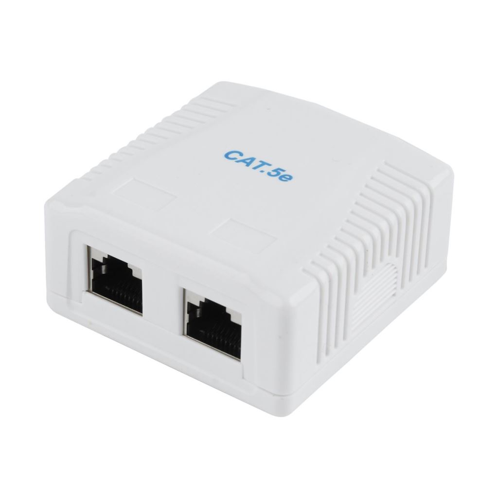 Gembird NCAC-2F5E-01 2 portos falonkívüli CAT5E FTP aljzat (NCAC-2F5E-01)