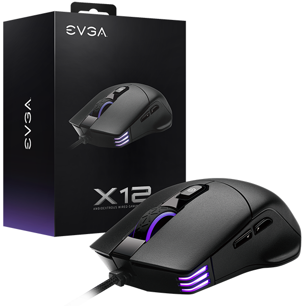 Мишка EVGA X12 — 905-W1-12BK-KR, черен