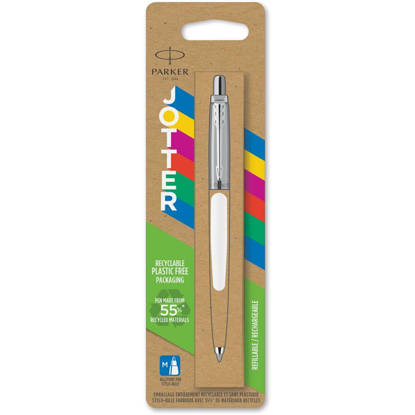 PROPISKA PARKER JOTTER CLASSIC BÍLÝ CT ORIGINALS MODRÁ NÁPLŇ M