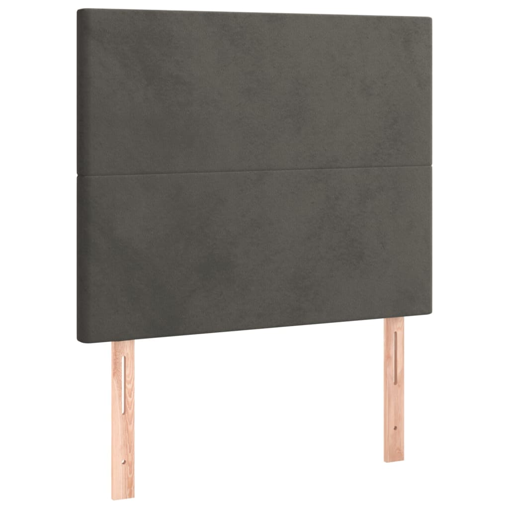 2 db sötétszürke bársony fejtámla 80 x 5 x 78/88 cm (3116083)