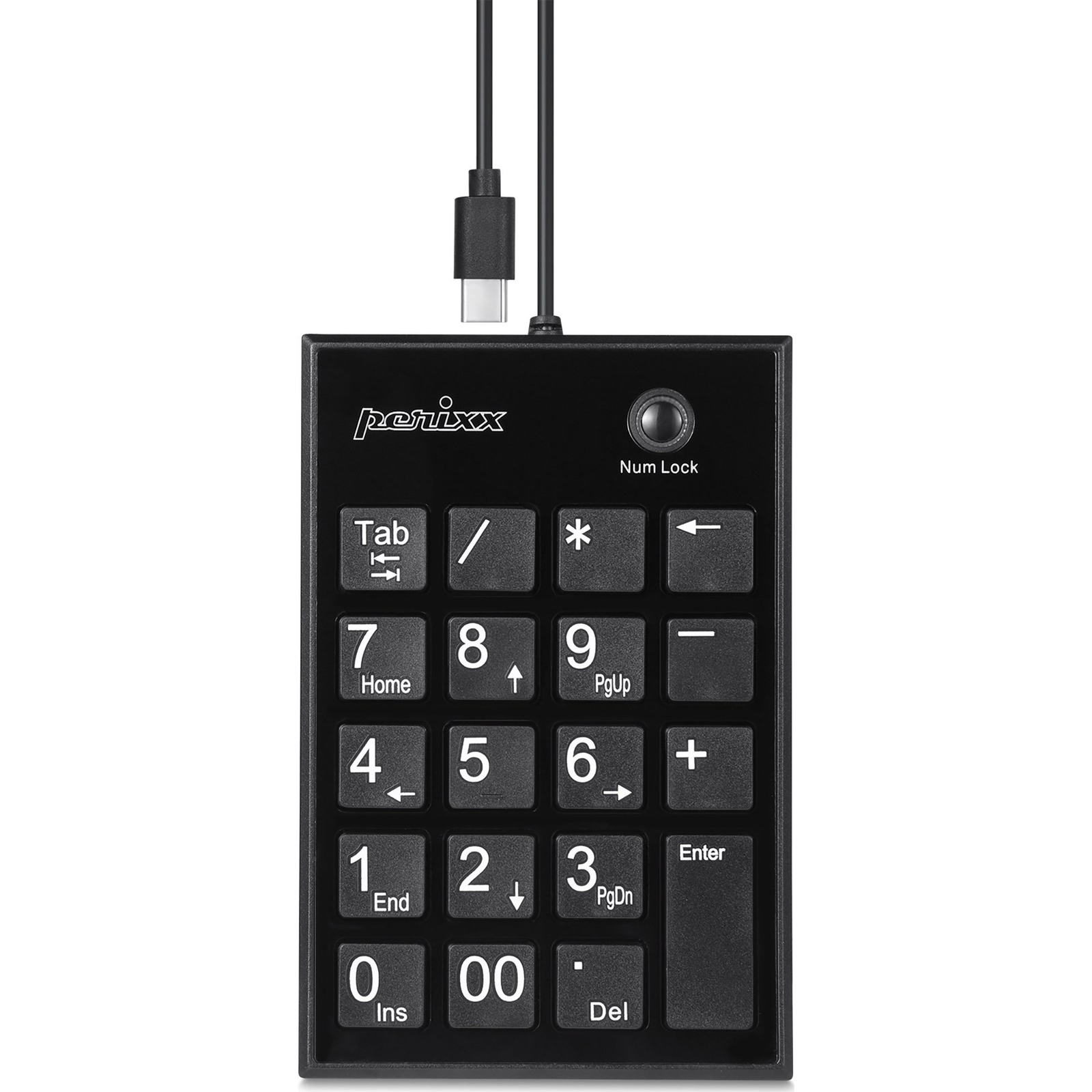 Perixx PERIPAD-202 C H Számtömb Vezetékes USB hub Fekete (57161I)