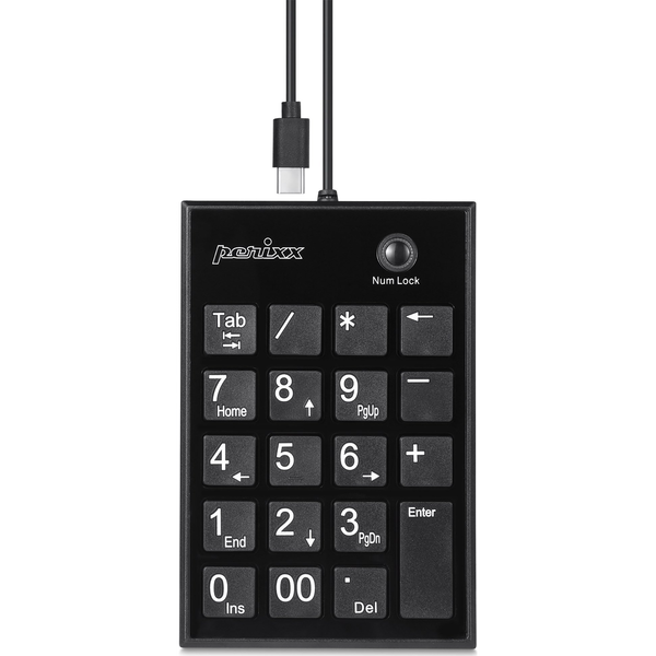 Perixx PERIPAD-202 C H Számtömb Vezetékes USB hub Fekete