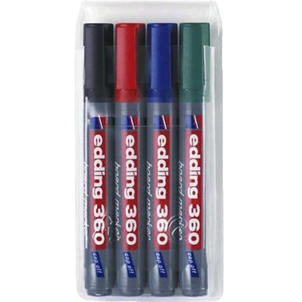 EDDING 360 fehér táblákhoz és flipchartokhoz, 4 színből álló készlet (4-360-4)