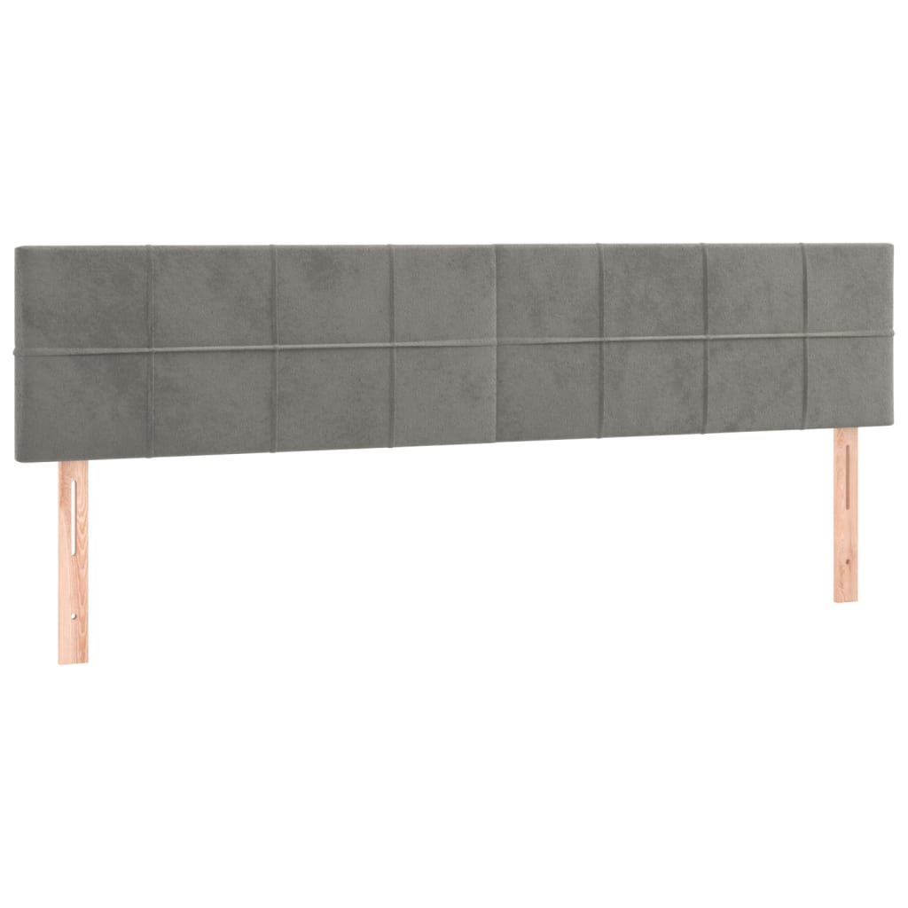 2 db világosszürke bársony fejtámla 80 x 5 x 78/88 cm (346068)