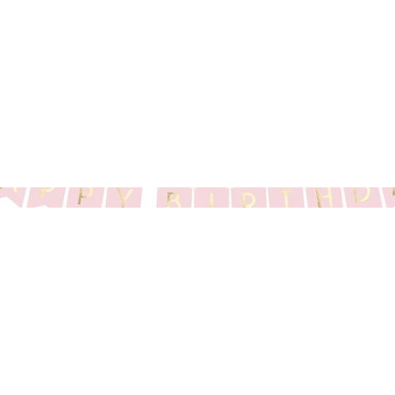 Girland Felirattal "Happy Birthday" Papír 15x175cm Rózsaszín (PARX1259)