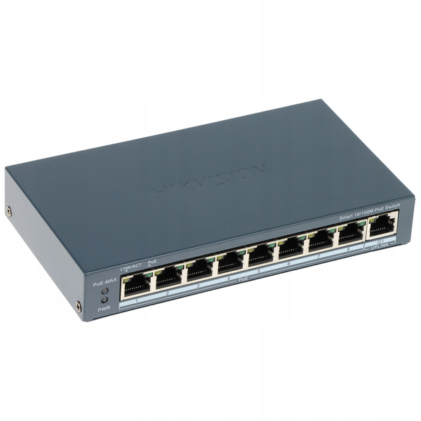 Hikvision DS-3E1309P-EI(B) 8 portos gyors Ethernet intelligens POE kapcsoló