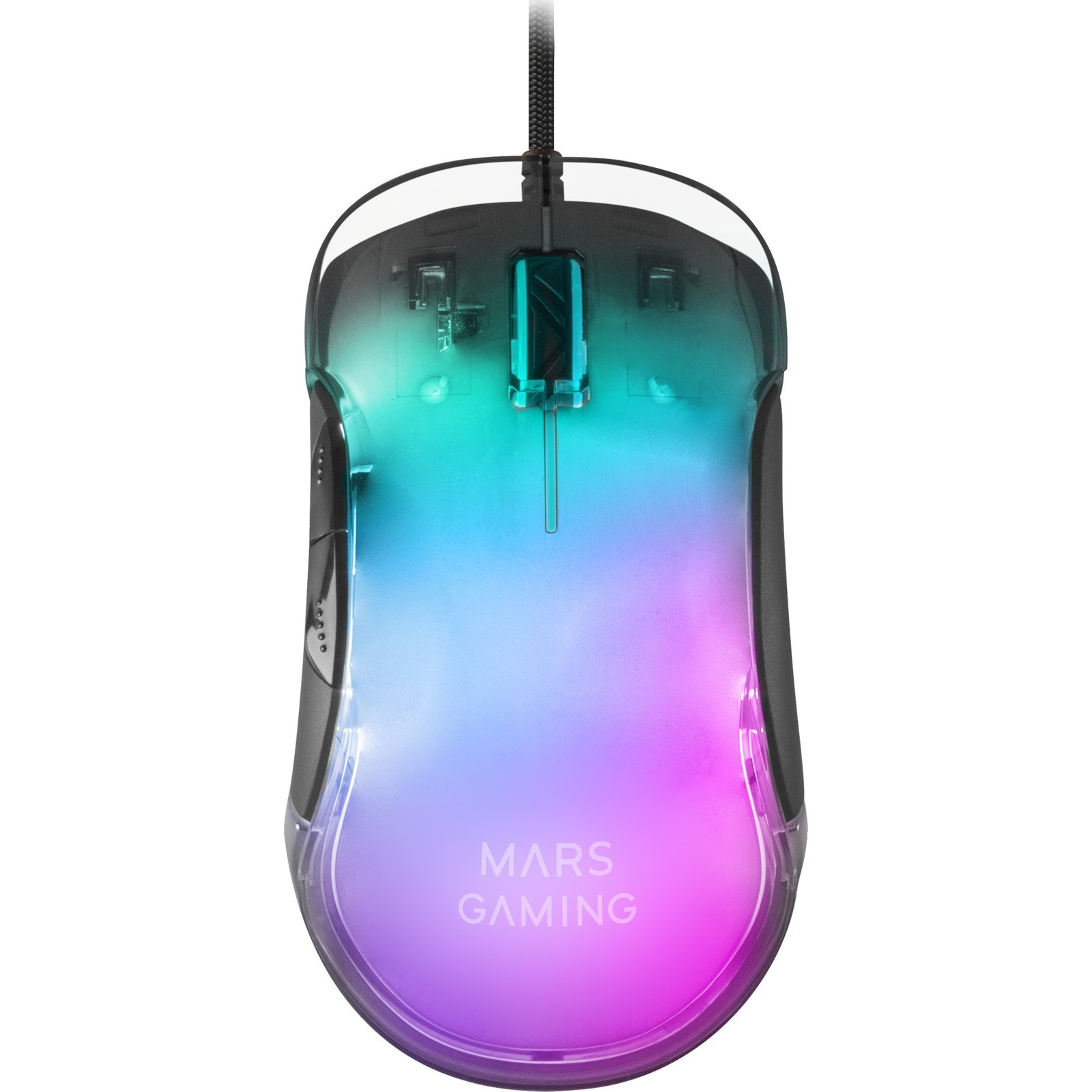 Mars Gaming MMGLOW Gaming Egér 12800 DPI RGB Fekete (8437023094587)