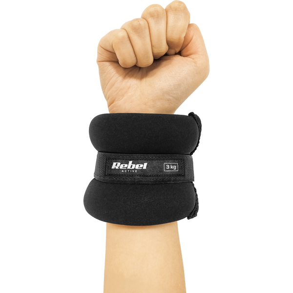 Rebel RBA-3500 boka- és csuklósúlyok 2 x 3 kg, fekete