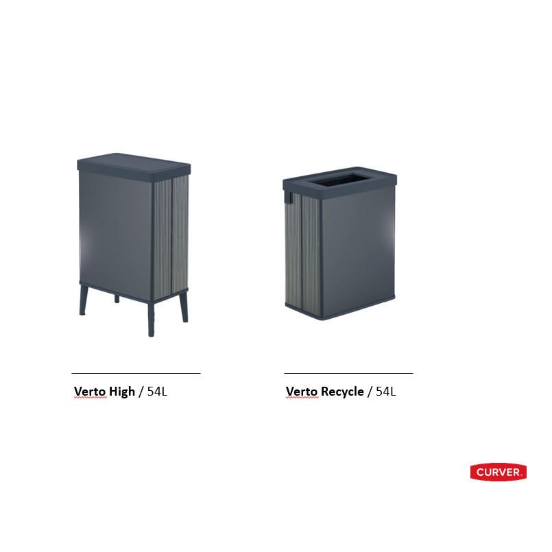 Curver Verto High 54 l-es szemetes kuka szürke (261011)