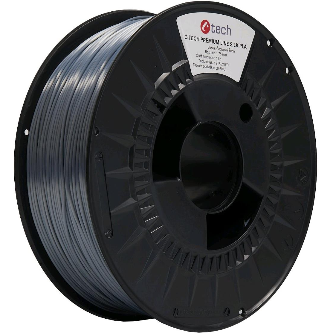 C-TECH PREMIUM LINE PLA Silk, bazaltszürke RAL7012 (3DF-P-SPLA1.75-7012)