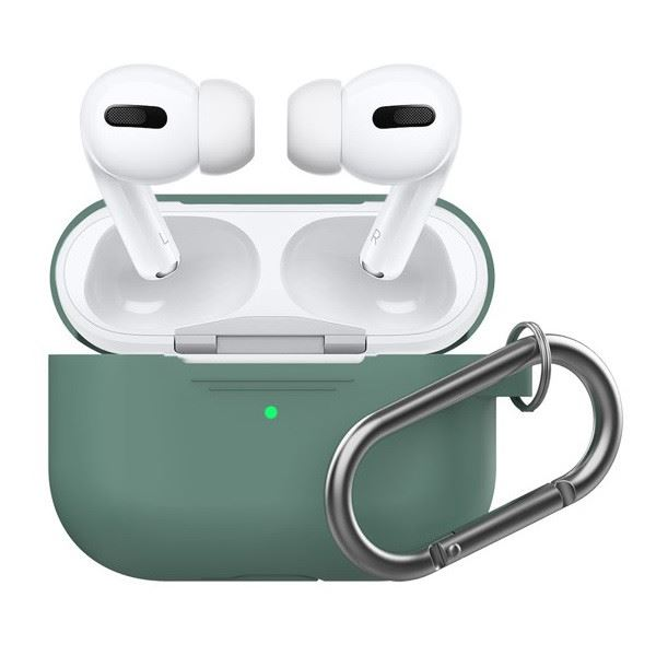Phoner Simple Apple Airpods Pro szilikon tok akasztóval zöld (PN-CP-P1-3-PG)