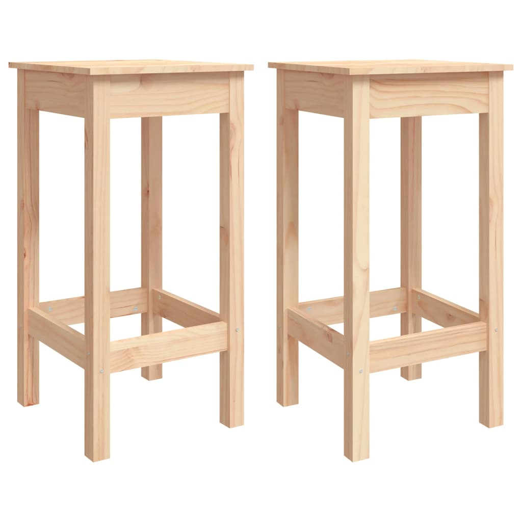 2 db tömör fenyőfa bárszék 40 x 40 x 78 cm (822137)