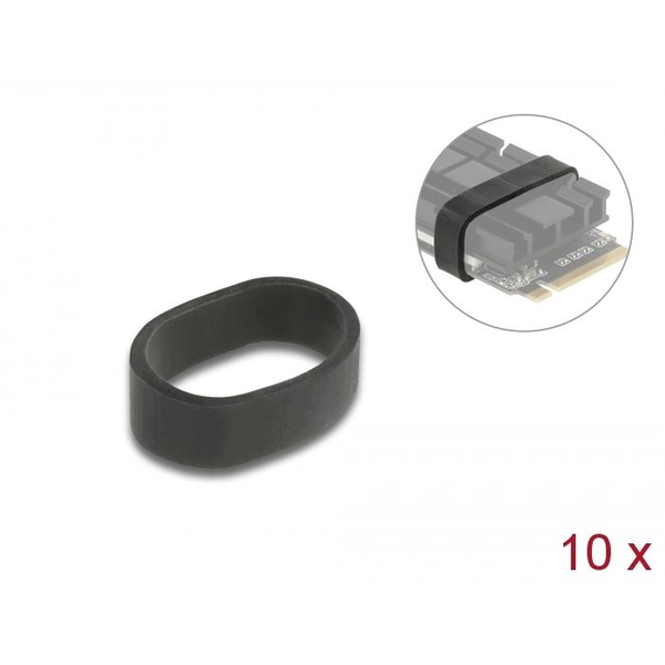 DELOCK Gummiring schwarz 10 Stück