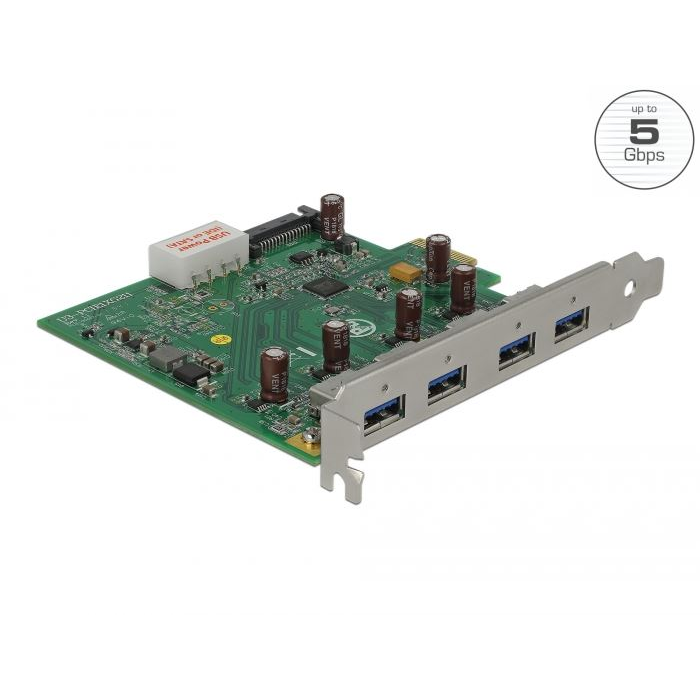 Delock PCI Express x1 kártya - 4 x USB-A 3.0 (89323) (del89323)