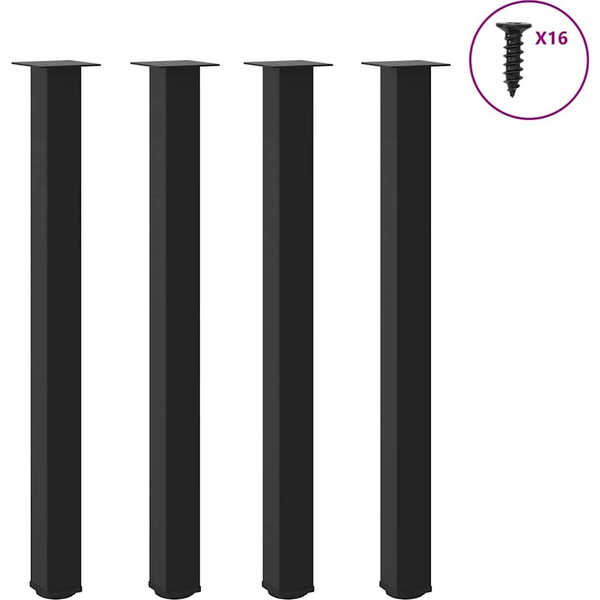 Picioare măsuță de cafea 4 buc Negru 110-112 cm Oțel