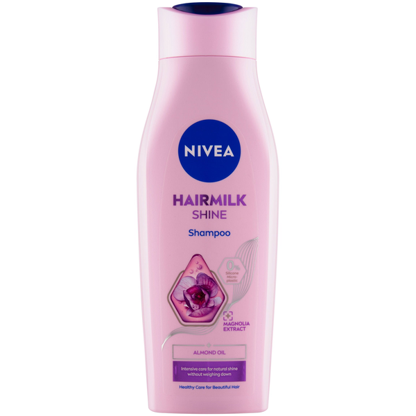 Nivea Hairmilk Shine 400 ml pečující šampon na vlasy