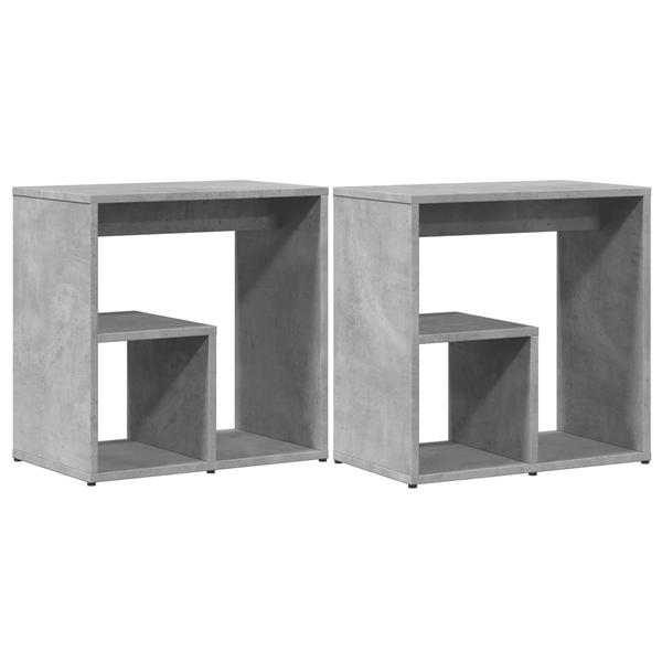Masă laterală, 2 buc., gri beton, 50x30x50 cm, PAL