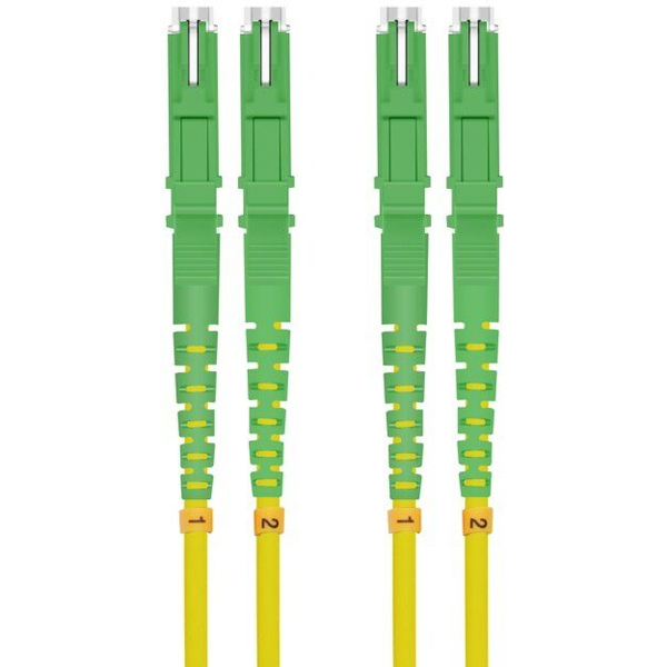 helos LWL Patchkabel E2000 APC/E2000 APC (LSH) Duplex 9/125m OS2 gelb 0,5m