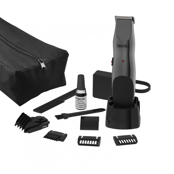 Тример за брада WAHL Rechargeable Groomsman, Батерии, 6 Степени, стоманени остриета, работа без батерия до 60 мин., Самозаточване