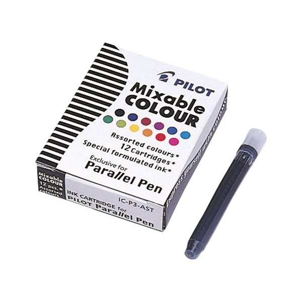 Pilot Parallel Pen Töltőtoll Patron - 12 különböző szín (12 db) (IC-P3-AST)
