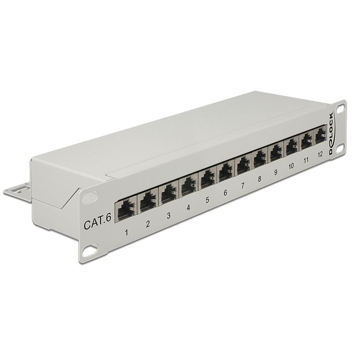 Delock 10 Patch Panel 12 portos Cat.6 szürke (43299) (DE43299)