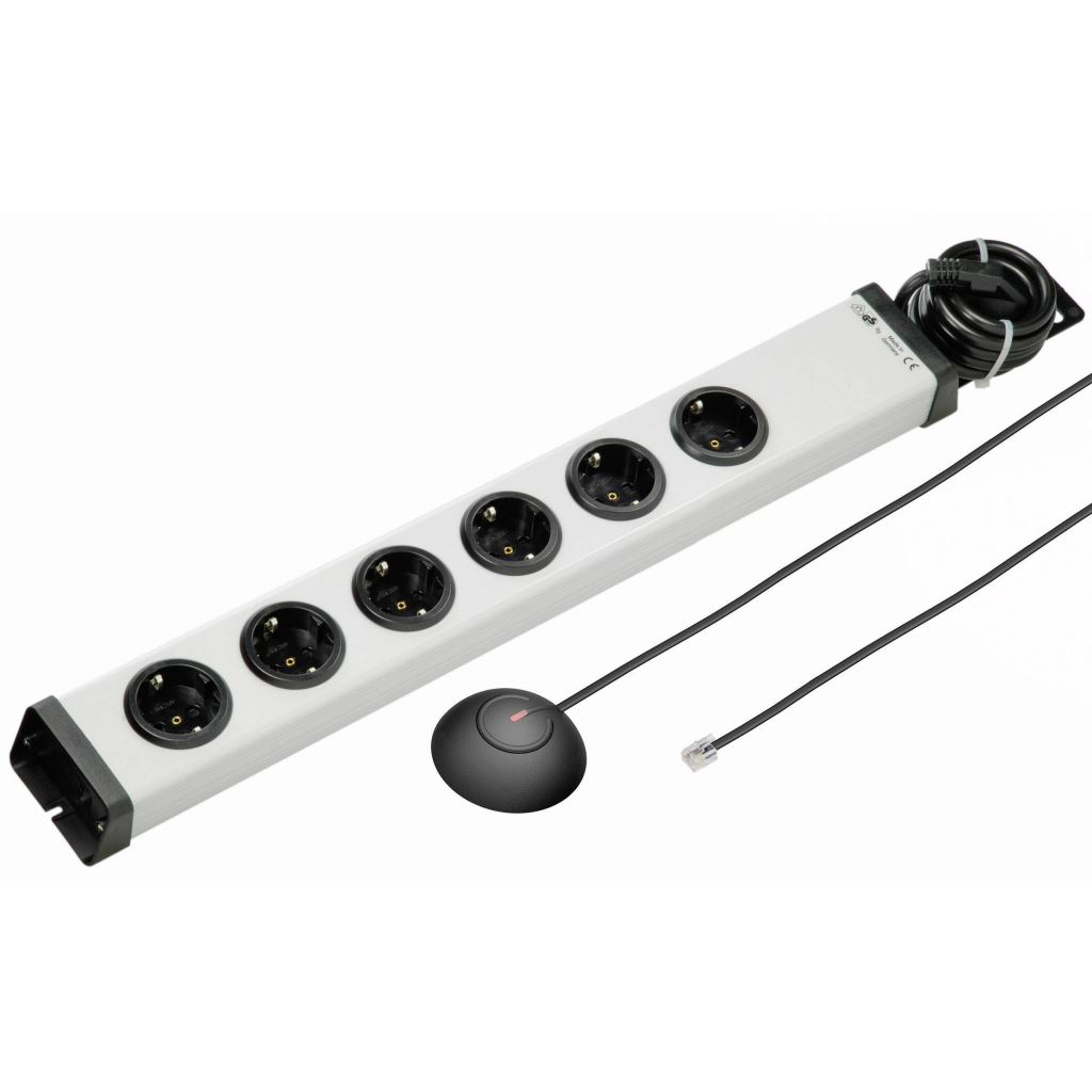 Ehmann 0200c00062381 Hálózati elosztó kapcsolóval, 6 részes, szürke, 1,5m (0200c00062381)