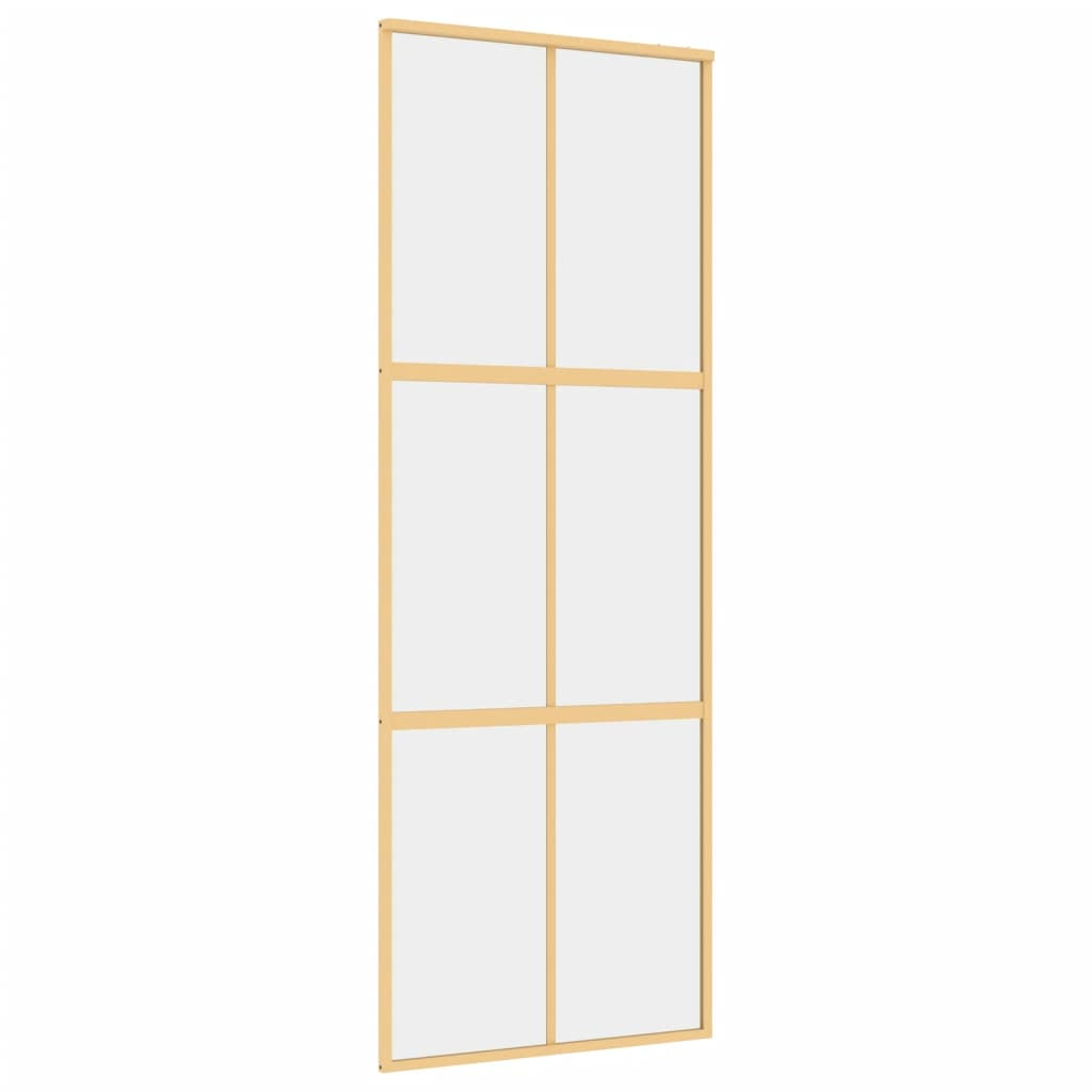 aranyszínű átlátszó ESG üveg és alumínium tolóajtó 76 x 205 cm (155154)